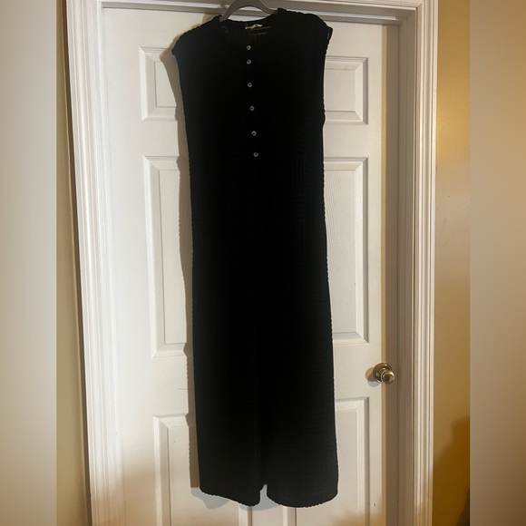 Entro Black Velour Wide Leg Jumpsuit - Picture 6 of 8